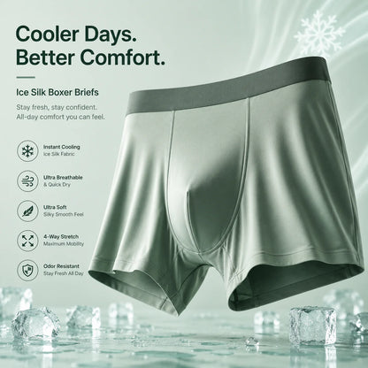 Men's Ice Silk Briefs Boxers (Pack of 3)