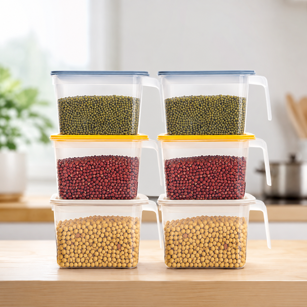 Unbreakable Kitchen Storage Containers (Pack of 6) — Airtight & Stackable